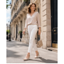 Sandale dama elegante bej din piele naturala cu toc de 6 cm MRSDACRM